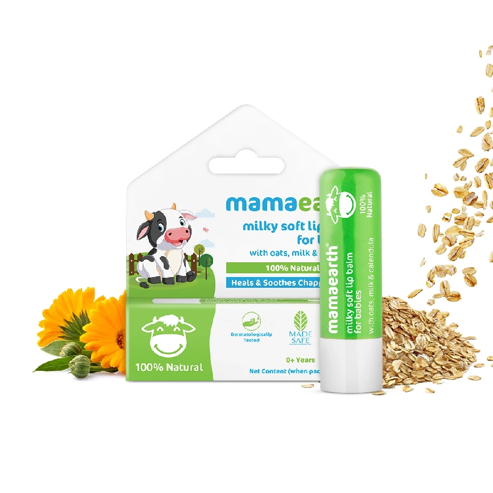 Milky Soft Natural Lip Balm for Babies with Oats, Milk & Calendula, 4 g-1.webp